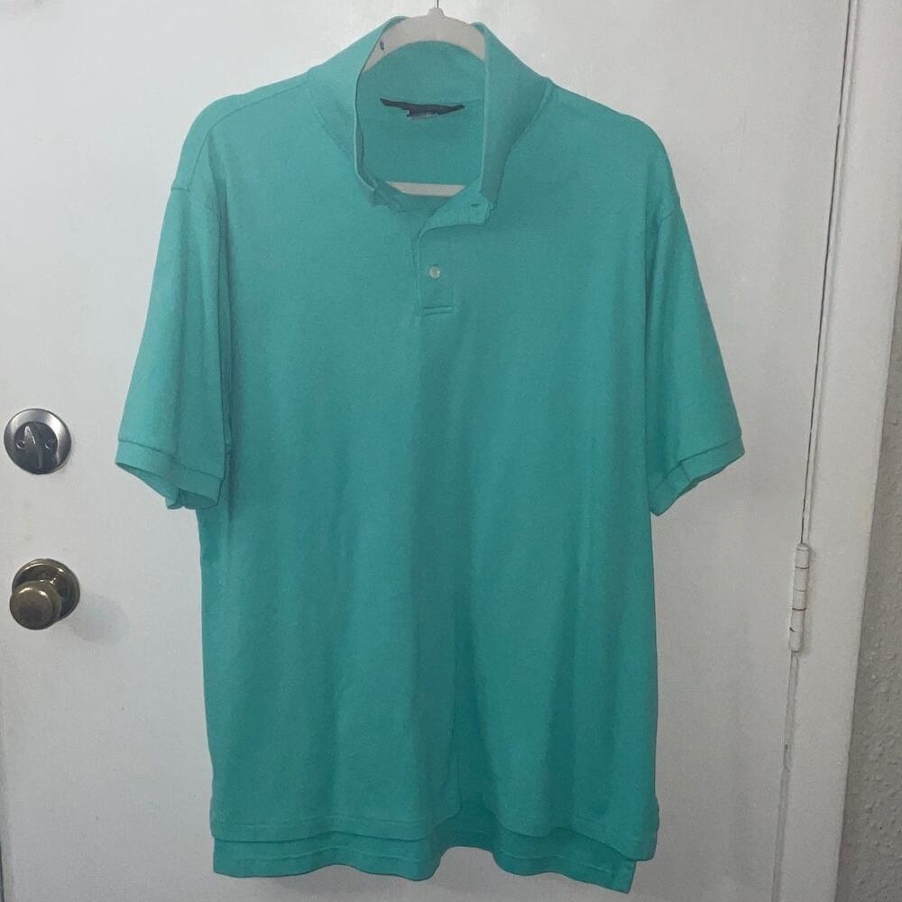 Land’s End Men’s Polo Shirt XL Blue/Green Casual Preppy Classic Nautical Costal